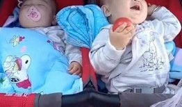 弟弟坐在窗台吃瓜,弟弟的悠闲午后时光