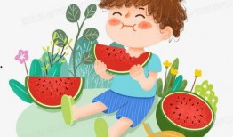 男生头像小孩吃瓜,小男孩头像下的瓜果时光